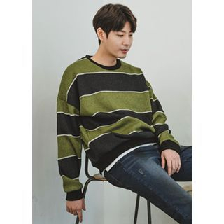 GERIO Round-Neck Color-Block Sweater