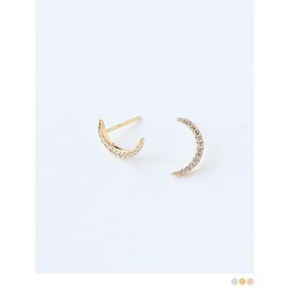 PINKROCKET Rhinestone Moon Earrings