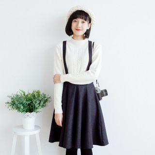 Forest Girl Woolen Pleated Pinafore