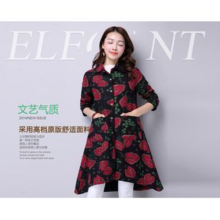 HanyuCODE Printed Fleece-lined Jacket