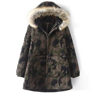 Chicsense Camouflage Hooded Jacket