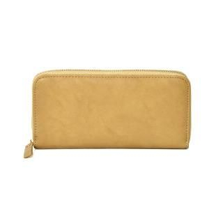 yeswalker Faux Leather Long Zip Wallet Khaki - One Size
