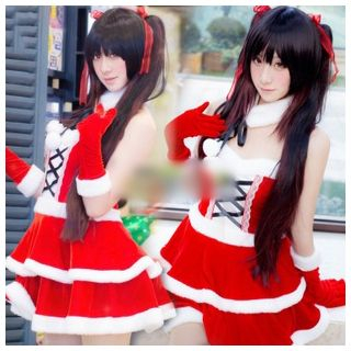 Cosgirl Date A Live Kurumi Tokisaki Christmas Cosplay Costume