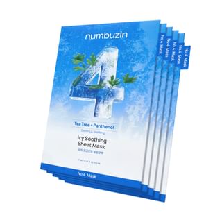 Numbuzin - No.4 Sos Icy Soothing Sheet Mask Set 5 Sheets 2025 Version - 27Ml X 5 Sheets