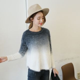 Seoul Fashion Gradient Furry Knit Top