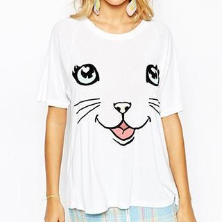 Obel Cat Print T-shirt