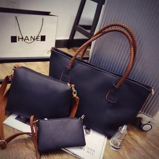 Rosanna Bags Set of 3: Faux-Leather Shopper Bag + Clutch + Wristlet