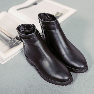 Dollvogo Fleece-lined Buckled Short Boots