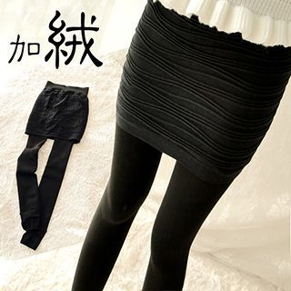 NANA Stockings Fleece-lined Inset Skirt Leggings