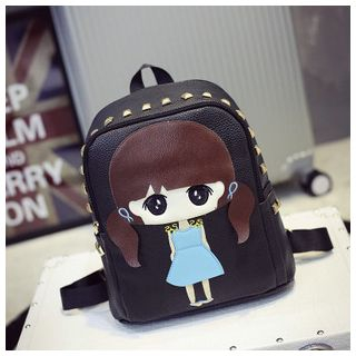 Seok Cartoon Applique Studded Backpack