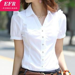 Eferu Short-Sleeve Ruffle Blouse