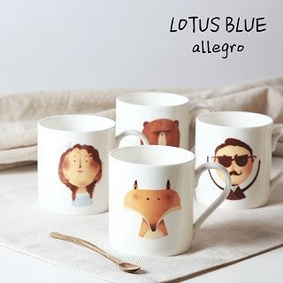 Lotus Blue Printed Mug