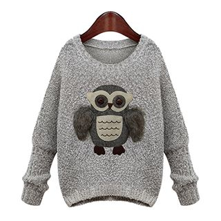 Quintess Owl-Applique Sweater