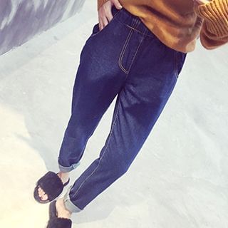 Eva Fashion Elastic-Waist Boyfriend Jeans