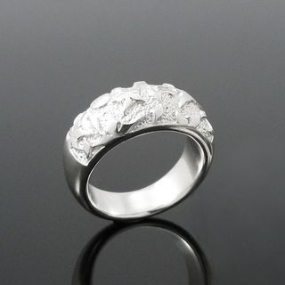 Sterlingworth Moon and Flower Sterling Silver Ring