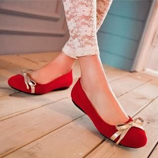 JY Shoes Bow Accent Flats