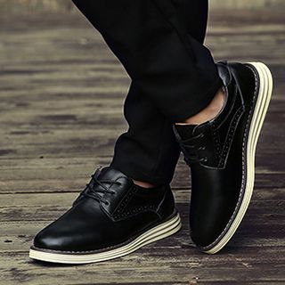 NOVO Genuine Leather Fleece-lined Lace Up Shoes