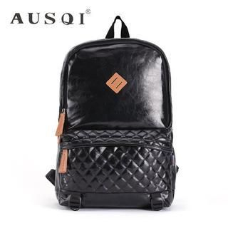 Ausqi Faux-Leather Argyle Backpack