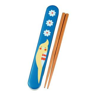 Hakoya Hakoya 18.0 Slide Chopsticks Box Set Cockatiel Blue