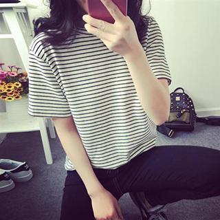 Bloombloom Short-Sleeve Striped T-Shirt