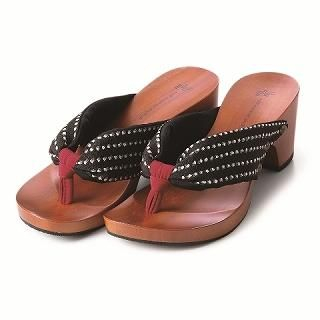 High-Heeled Wood Sandals
