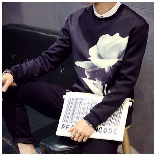 Really Point Flower Print Pullover