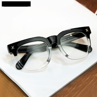 MOL Girl Black Frame Plain Mirror Glasses