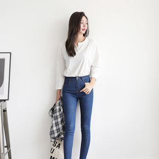 Seoul Fashion High-Waist Skinny Jeans