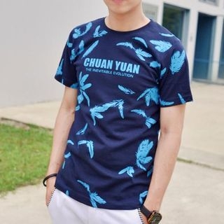 SeventyAge Feather Printed Short-Sleeve T-shirt