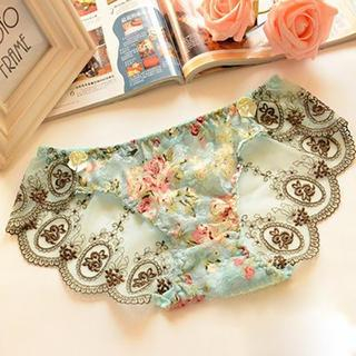 Miya Lace-Trim Floral Print Panties