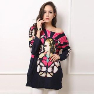 Hotprint Print Long-Sleeve Tunic