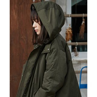 Someday, if Pocket-Front Hooded Padded Jacket