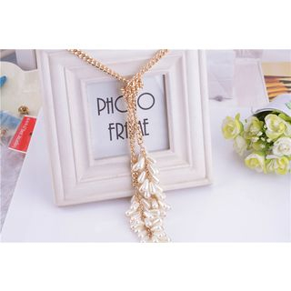 Best Jewellery Faux Pearl Tassel Necklace