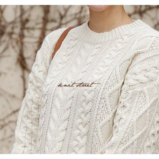 ssongbyssong Wool Blend Cable Knit Sweater