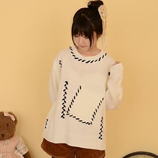Moriville Stitched Knit Top