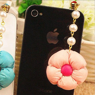 Fit-to-Kill Cute Flower Mobile Earphone Plug  Pink - One Size