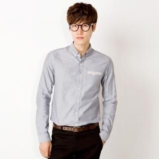 Contrast-Trim Button-Down Shirt