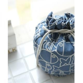iswas Fish Print Drawstring Tissue Cover Pouch