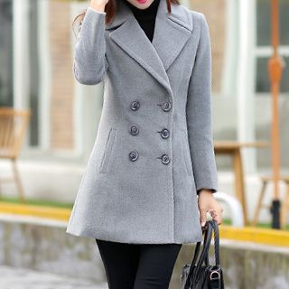 Hazie Notched-Lapel Double-Breasted Coat