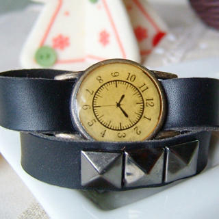 MyLittleThing Vintage Leather Fake Watch Bracelet
