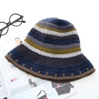 Rosadame Striped Knit Bucket Hat