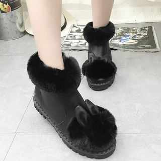 Lynnx Furry-Panel Ankle Boots
