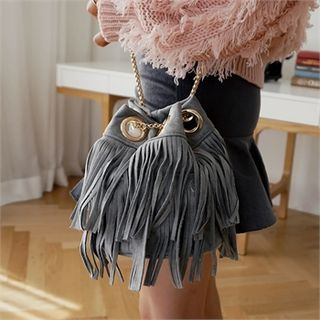 midnightCOCO Fringed Shoulder Bag