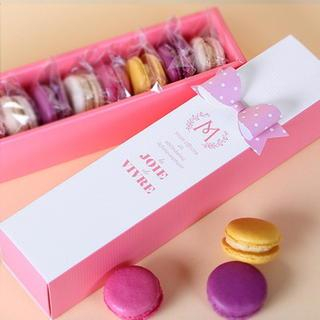 LIFE STORY Set of 5: Printed Paper Macaroon Gift Box Pink - One Size