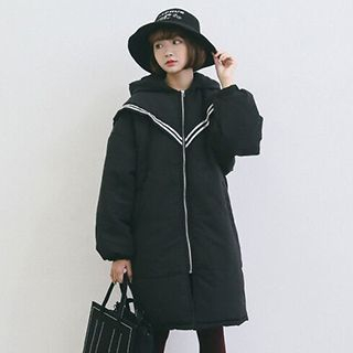 Eva Fashion Contrast Trim Hooded Padded Coat