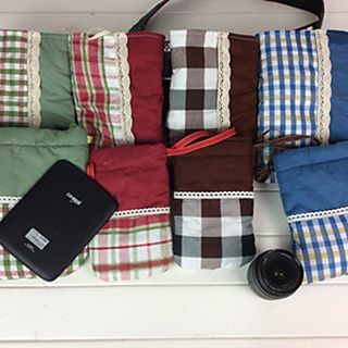 Plush Cam Gingham Camera / Tablet Pouch