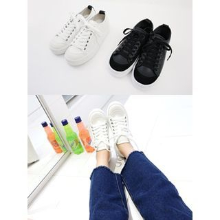 hellopeco Faux-Leather Platform Sneakers