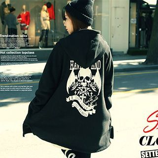 Dream Girl Skull Printed Hooded Jacket