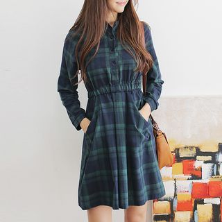 Stylementor Band-Waist Plaid Dress