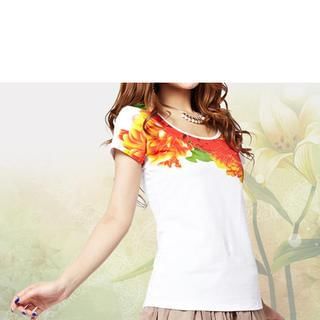 Zyote Short-Sleeve Flower Print T-Shirt